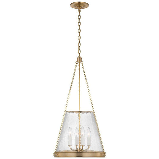 Visual Comfort & Co. Signature Reese 6.5W 4-Light Candelabra E-12 LED Pendant in Soft Brass