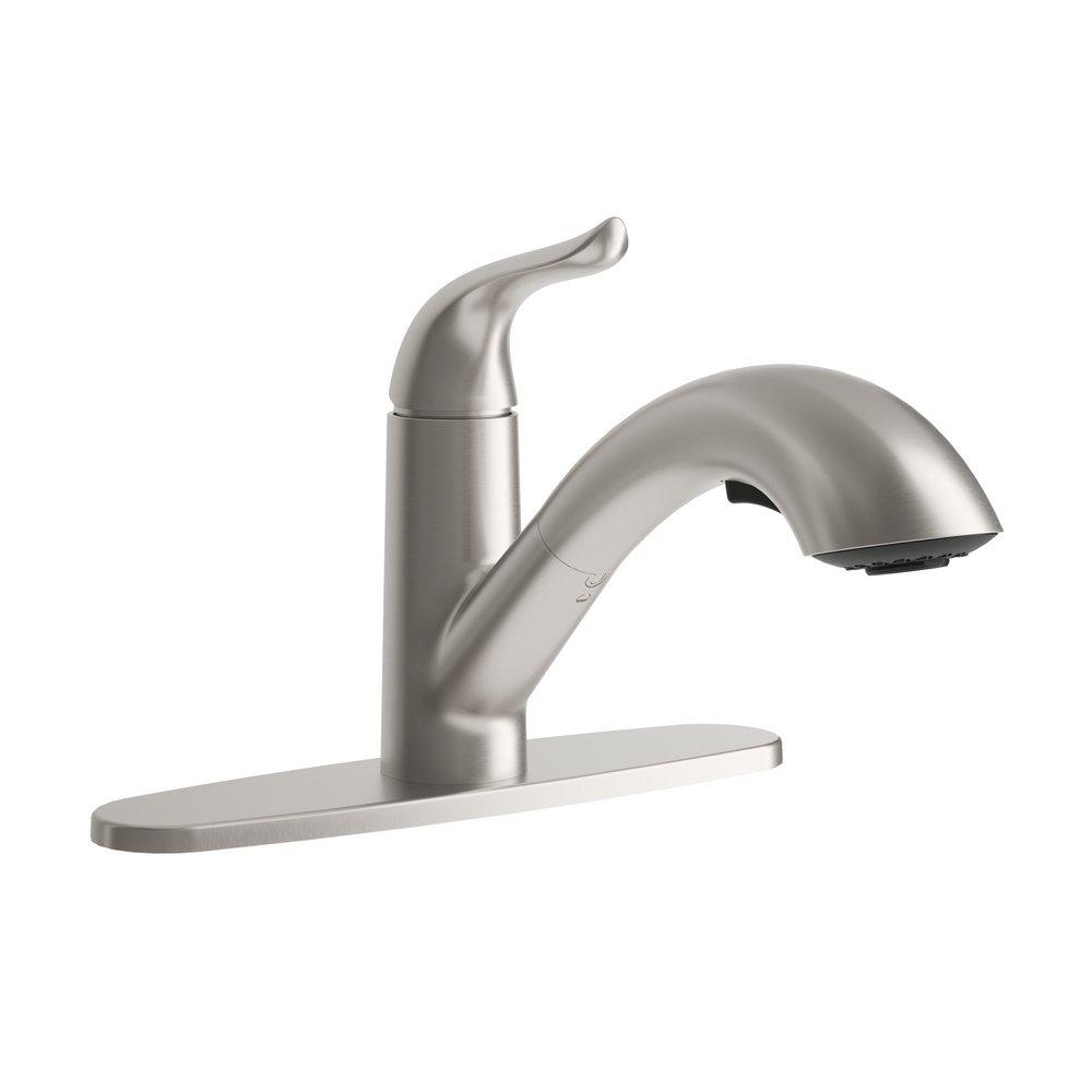 PROFLO® Poulsen Series Single Handle Kitchen Faucet in Brushed Nickel
