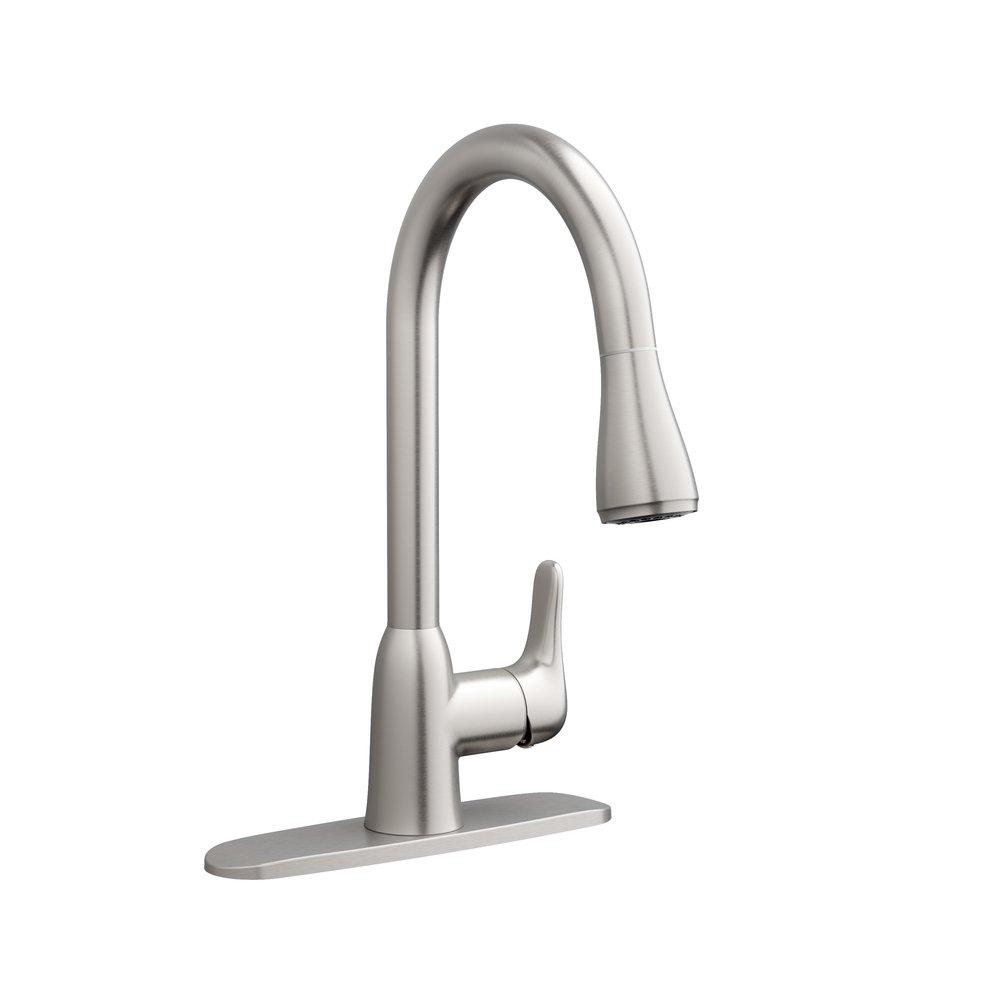Single Handle Kitchen Faucet in Brushed Nickel