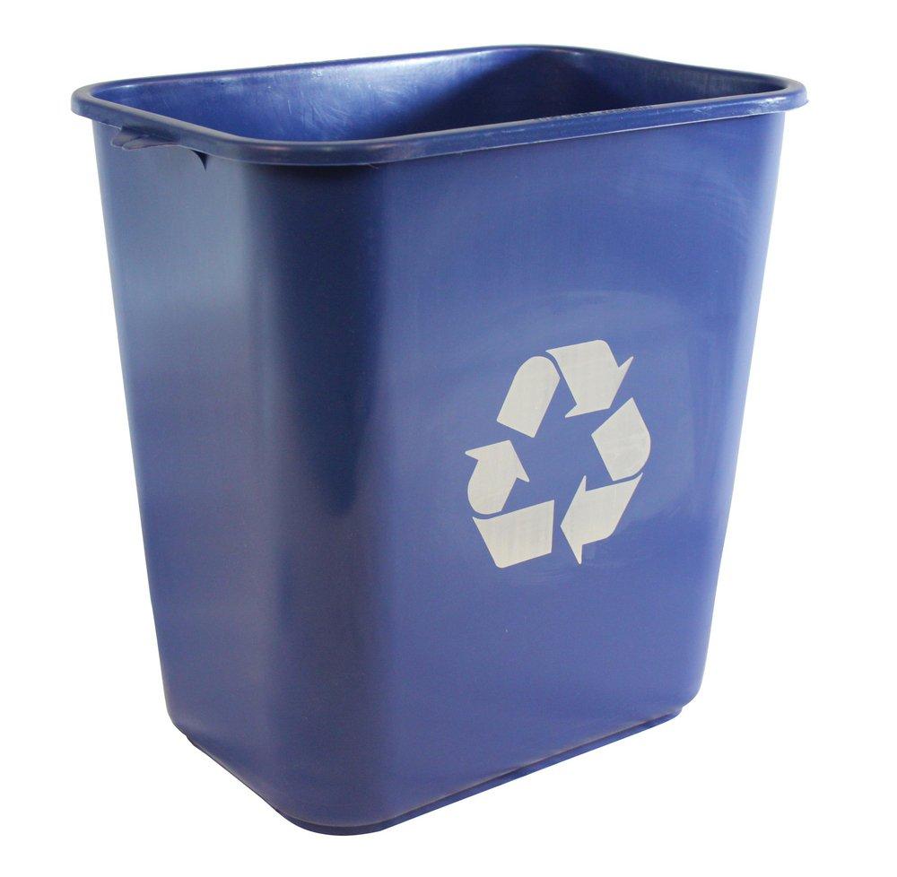 42-1/2 in. 28 qt Plastic Waste Basket in Blue (Case of 12)