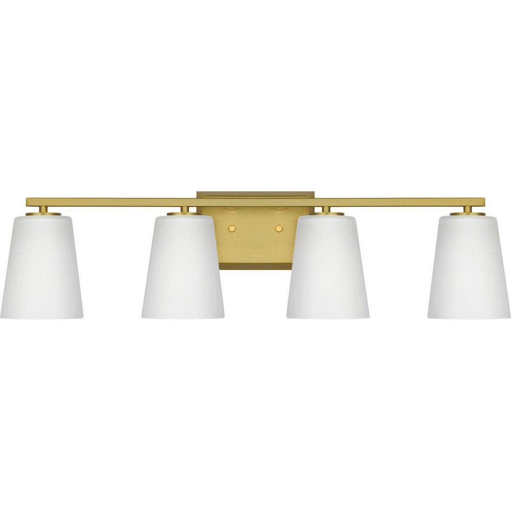 Progress Lighting Vertex 4-Light 29in. Wide Vanity Fixtures in Brushed Gold