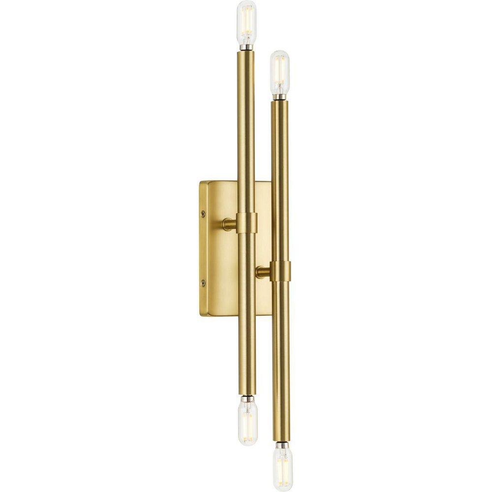 Progress Lighting Arya 4-Light 4in. Tall Wall Sconce in Brushed Gold