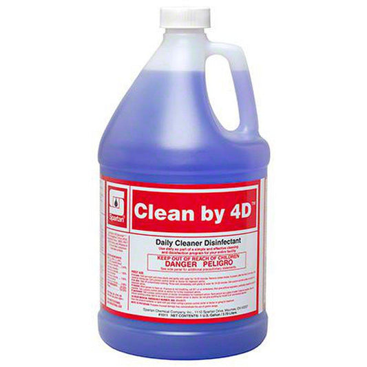 Spartan Chemical Clean By 4D® 1 gal Disinfectant Cleaner in Indigo (Case of 4)