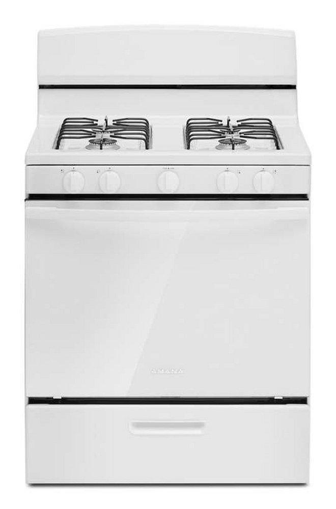 29-22/25 in. 5.0 cu. ft. 4-Burner 33500 BTU Sealed Gas Freestanding Range in White
