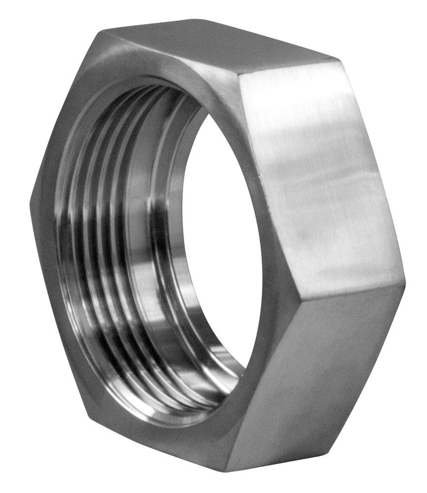 Sanitary 2 in. 304 Stainless Steel HEX Nut (Acme Thread For Bevel Seat/John Perry)