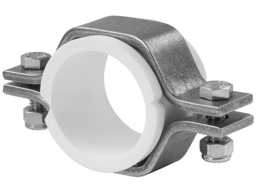 3 in. 304 Stainless Steel HEX Hanger for Tubing w/ PVC Sleeve