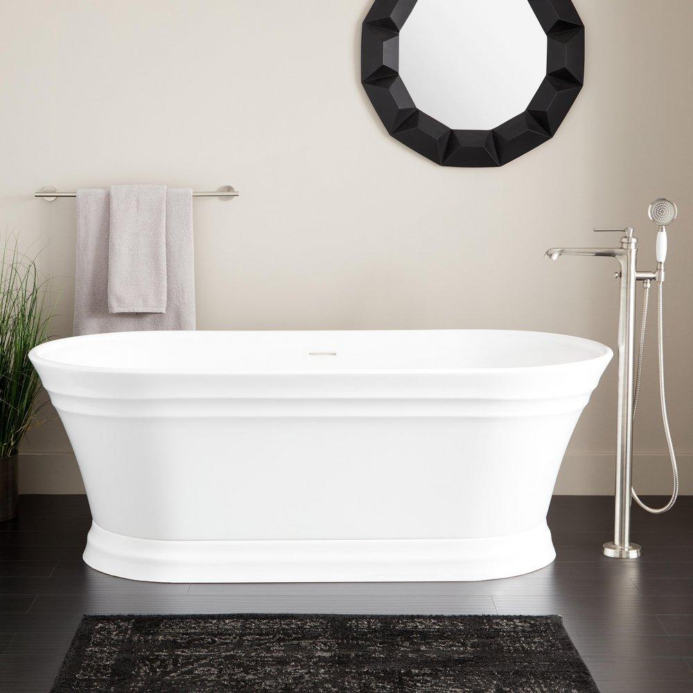 Signature Hardware Odenwald 59 x 31 in. Freestanding Bathtub with Center Drain in White
