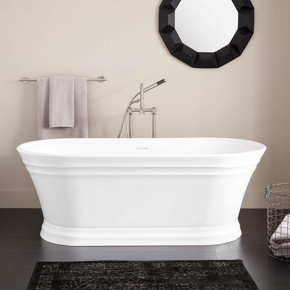 Signature Hardware Odenwald 67 x 31-1/2 in. Freestanding Bathtub with Center Drain in White