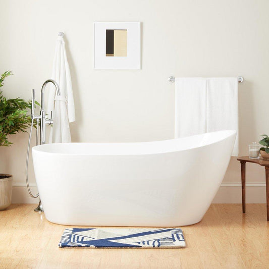 Signature Hardware Sheba 59 x 32 in. Freestanding Bathtub with Center Drain in White