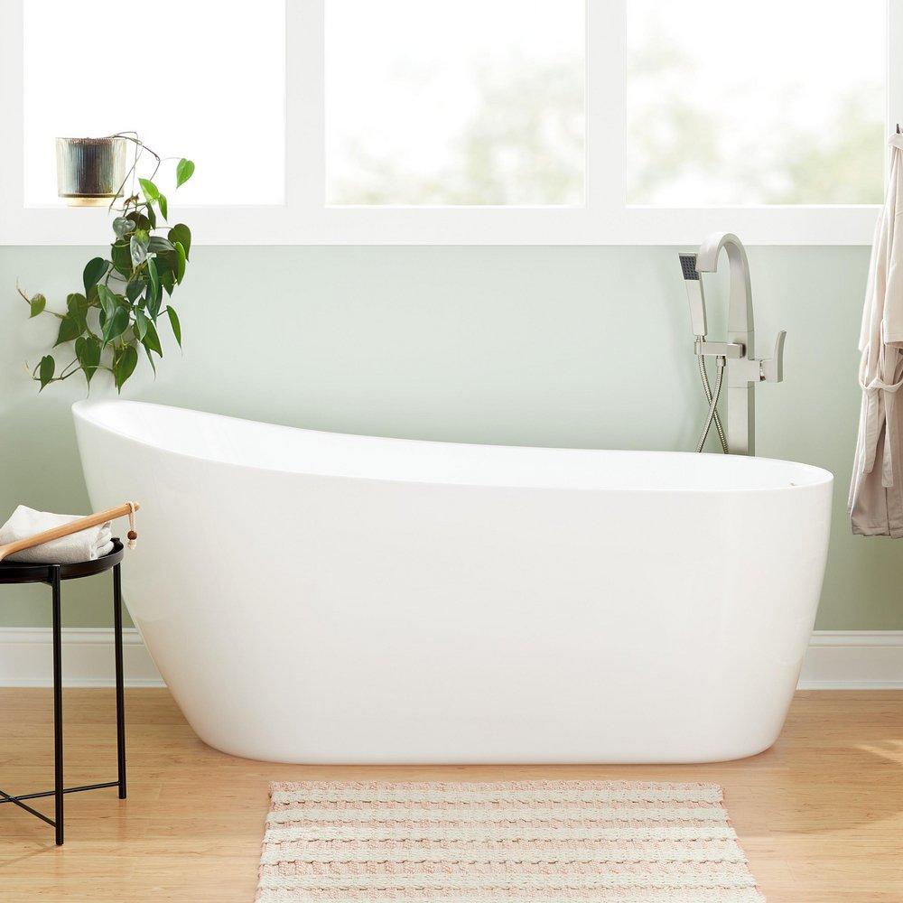 Signature Hardware Sheba 71 x 32 in. Freestanding Bathtub with Center Drain in White