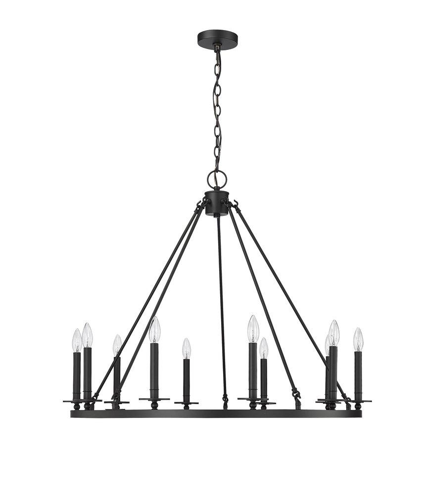 Millennium Lighting Florence 10-Light Chandelier Ceiling Light in Matte Black
