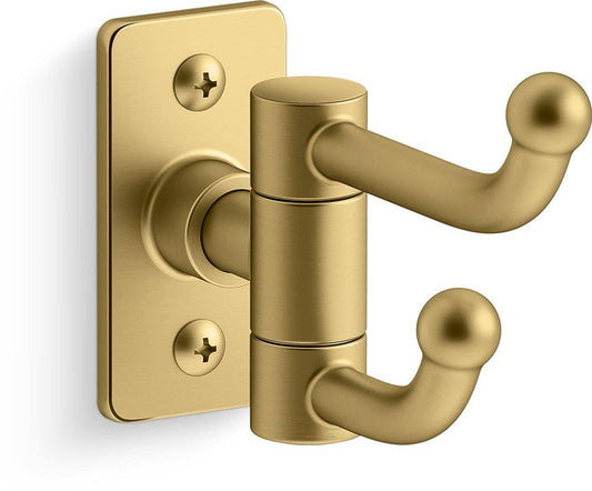 KOHLER Castia™ by Studio McGee Double Robe Hook in Vibrant® Brushed Moderne Brass