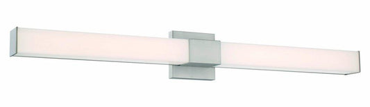 Minka Lavery Vantage 36 in. Wide Adjustable CCT LED Bath Bar with White Rectangular Shade in Brushed Nickel