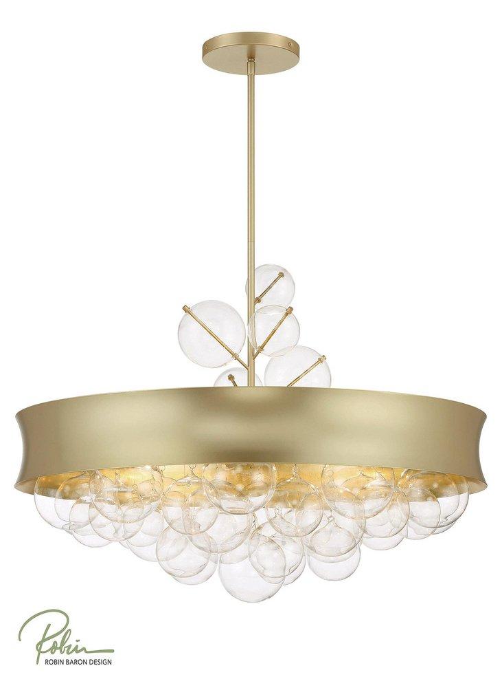 Minka Lavery Verdi Square 8-Light Pendant in Soft Gold/Gold Leaf