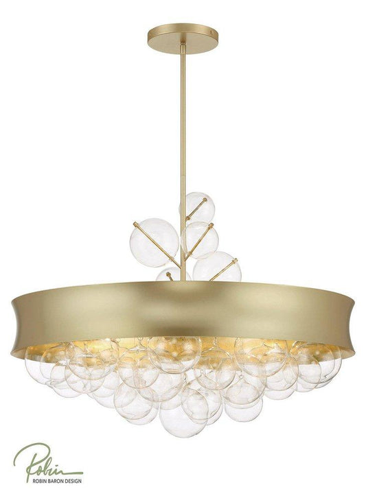 Minka Lavery Verdi Square 8-Light Pendant in Soft Gold/Gold Leaf
