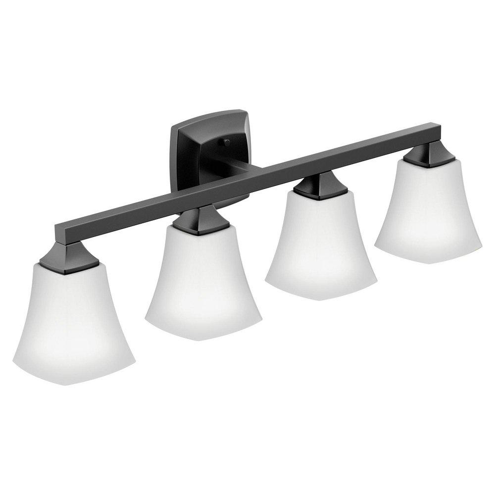 Moen Voss 30.5in. 400W 4?Light E26 Vanity Fixture in Matte Black