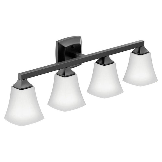 Moen Voss 30.5in. 400W 4?Light E26 Vanity Fixture in Matte Black
