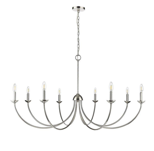 Millennium Lighting Huxley 8-Light Chandelier Ceiling Light in Polished Nickel