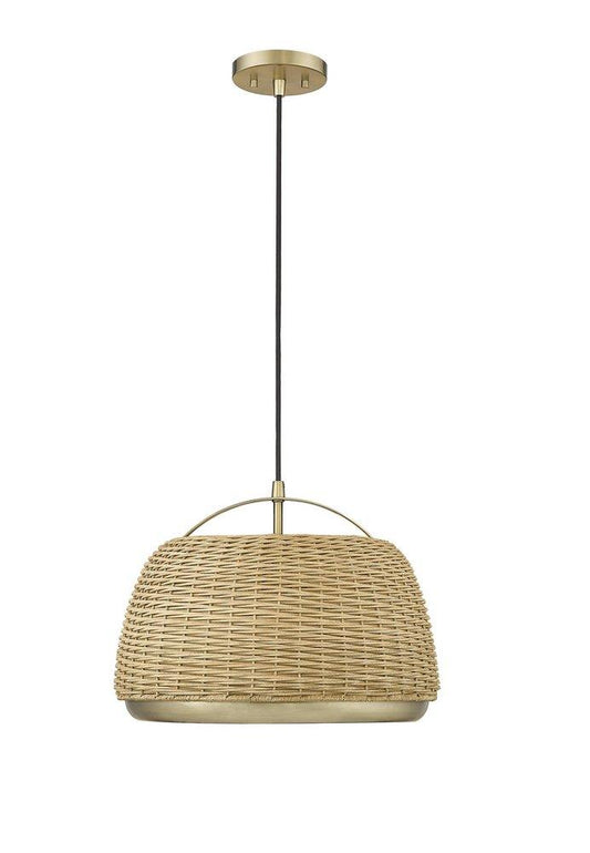 1-Light Pendant Light in Vintage Brass