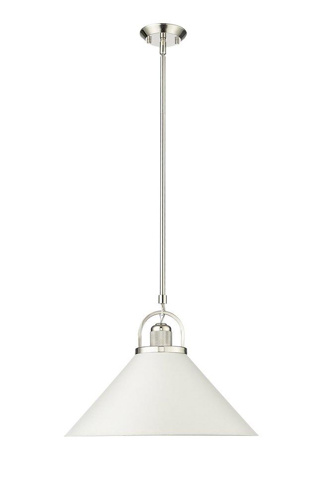 Millennium Lighting Artistan 1-Light Pendant Light in Polished Nickel/Matte White