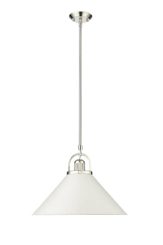 Millennium Lighting Artistan 1-Light Pendant Light in Polished Nickel/Matte White