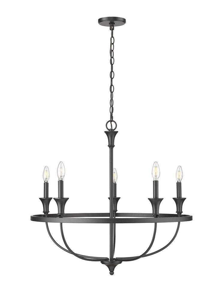 Millennium Lighting Emery 5-Light Chandelier Ceiling Light in Matte Black