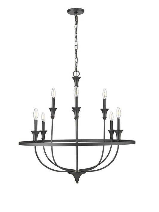 Millennium Lighting Emery 8-Light Chandelier Ceiling Light in Matte Black