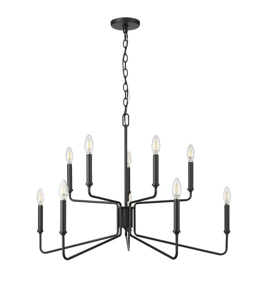 Millennium Lighting Raven 10-Light Chandelier Ceiling Light in Matte Black
