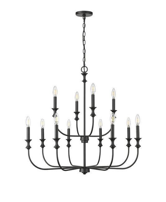Millennium Lighting Savanne 12-Light Chandelier Ceiling Light in Matte Black