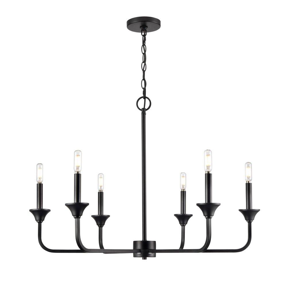 Millennium Lighting Herring 6-Light Chandelier Ceiling Light in Matte Black