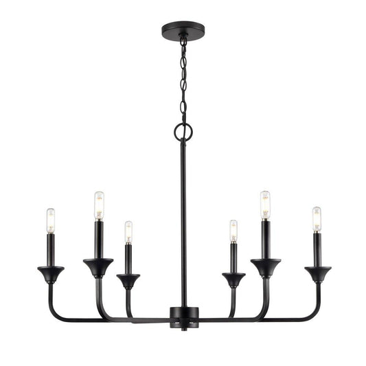 Millennium Lighting Herring 6-Light Chandelier Ceiling Light in Matte Black