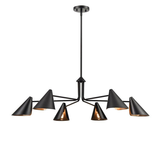 Millennium Lighting Warhol 41 in. 6?Light Chandelier in Matte Black (Industrial Style)