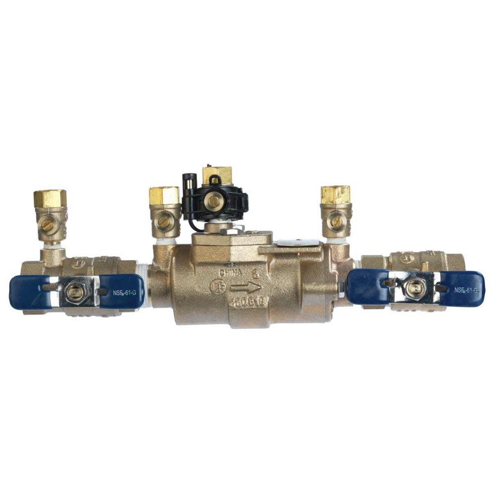FEBCO LF850 Small Series 1 in Copper Silicon Alloy FPT Double Check Detector Assembly with Quarter-Turn Ball Valves, Freeze Sensor and Test Cocks