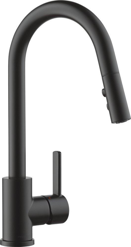 Single Handle Pull Down Kitchen Faucet in Matte Black