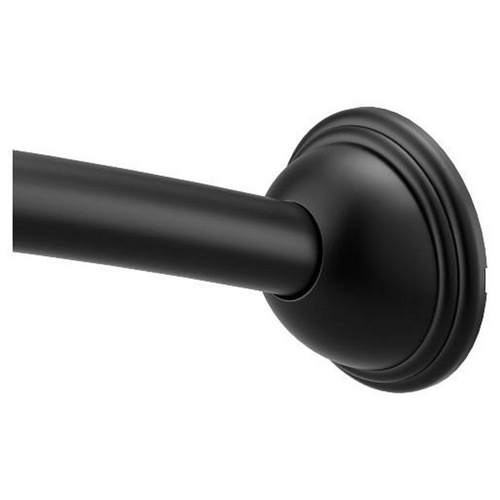 5 ft. Wall Mount Curved Shower Rod in Matte Black