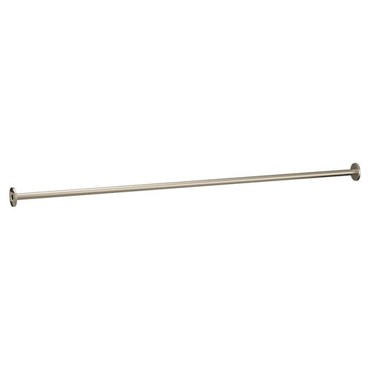 5 ft. Straight Fixed Shower Rod in Brushed Nickel