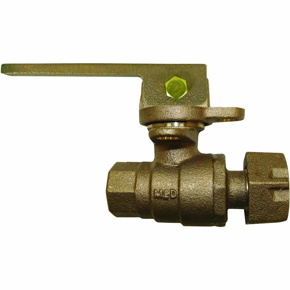 5/8 in Brass Meter Swivel Nut X FPT Straight Meter Ball Valve