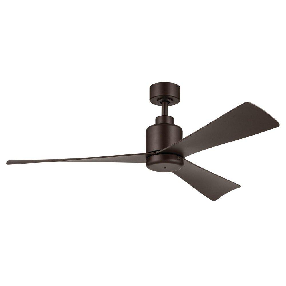 Kichler Lighting True 52in. 3?Blade Indoor/Outdoor Ceiling Fan in Satin Natural Bronze