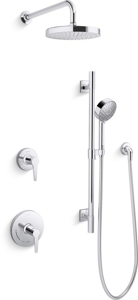 KOHLER Awaken® Two Handle Single Function Shower Faucet in Polished Chrome (Trim Only)