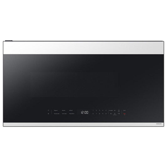 2.1 cu. ft. Bespoke Smart Over-the-Range Microwave with Auto Connectivity & SmartThings Cooking in White Glass