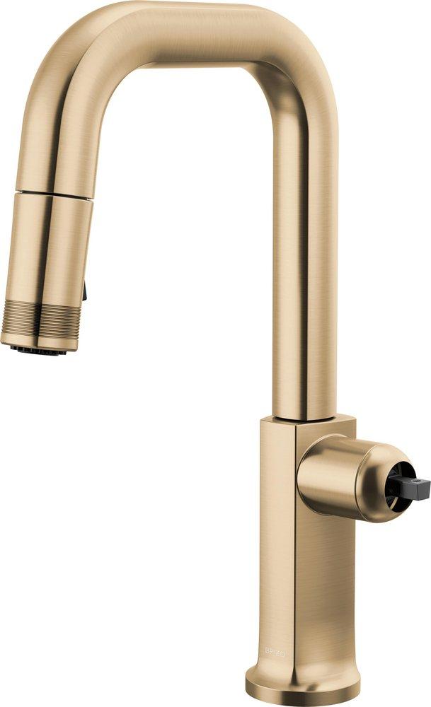 Brizo Kintsu® Single Handle Pull Down Bar Faucet in Brilliance® Luxe Gold® (Handle Sold Separately)