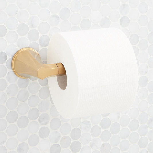 Signature Hardware Elita Toilet Tissue Holder in Brushed Gold