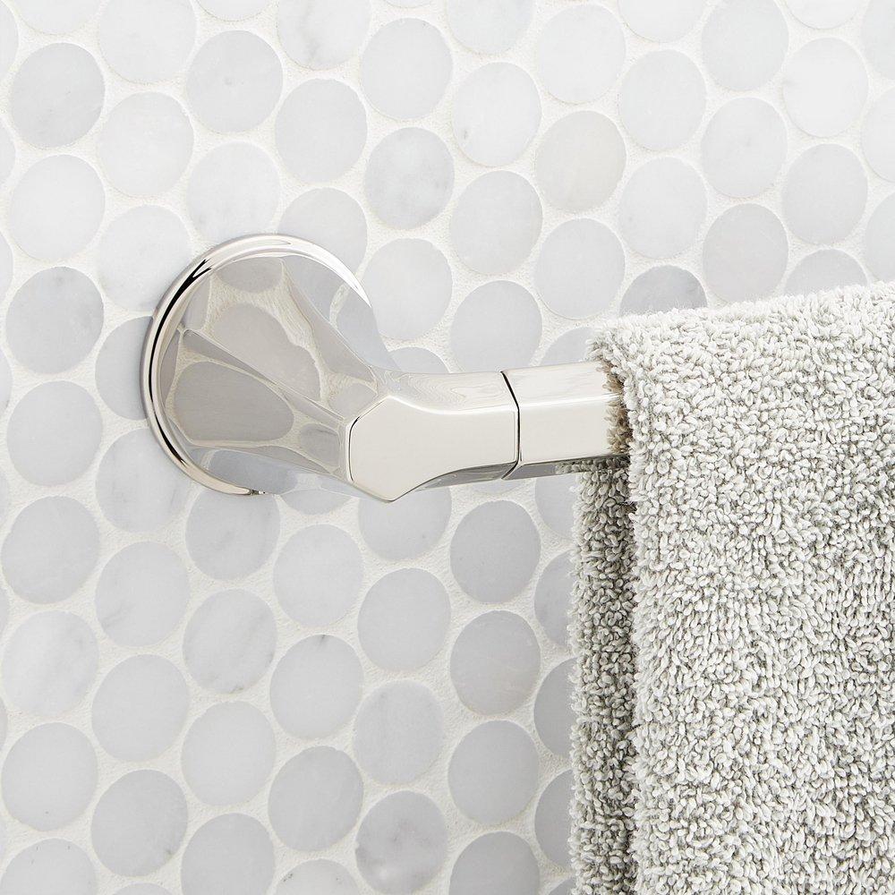Signature Hardware Elita 24 in. Towel Bar in Polished Nickel