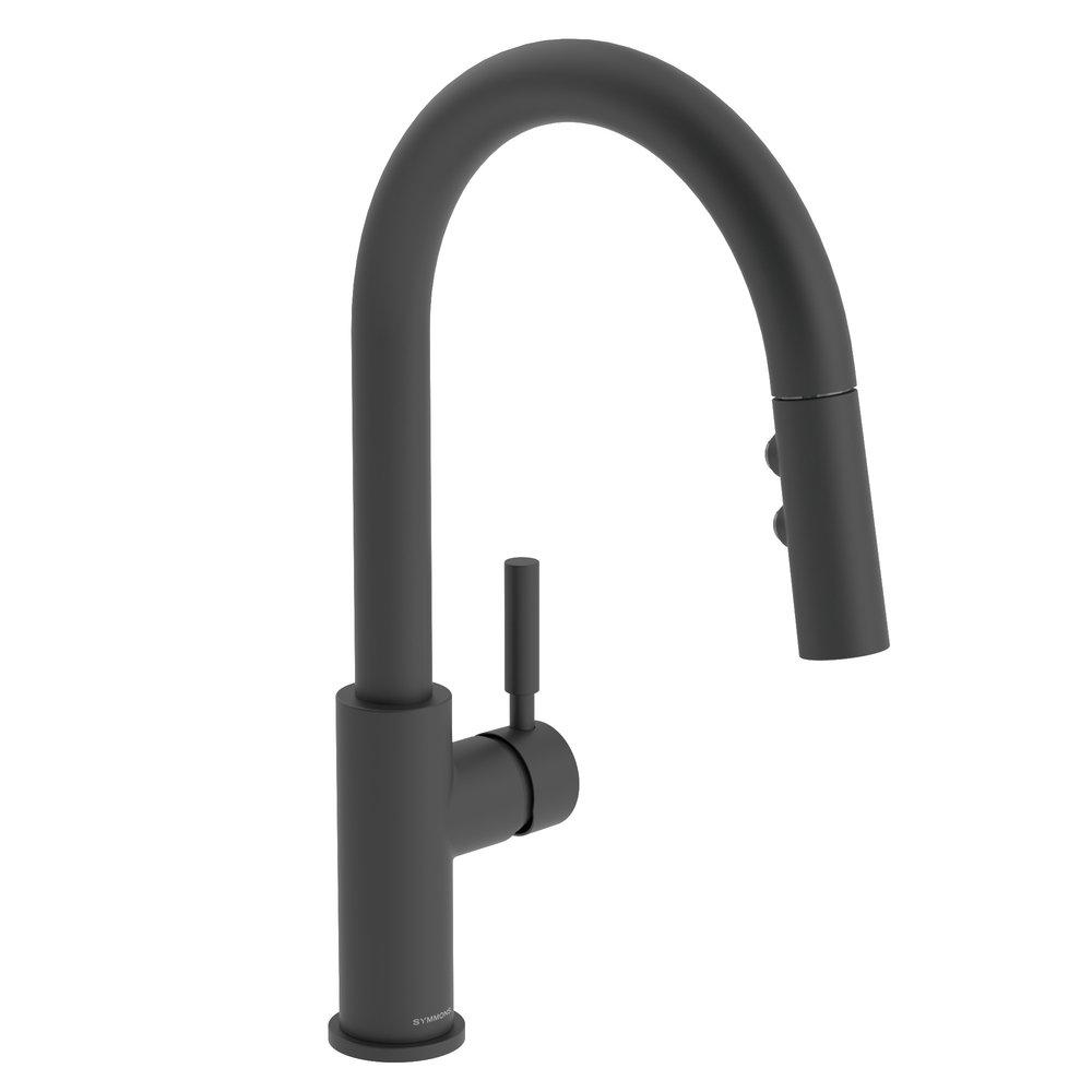 Single Handle Pull Down Kitchen Faucet in Matte Black