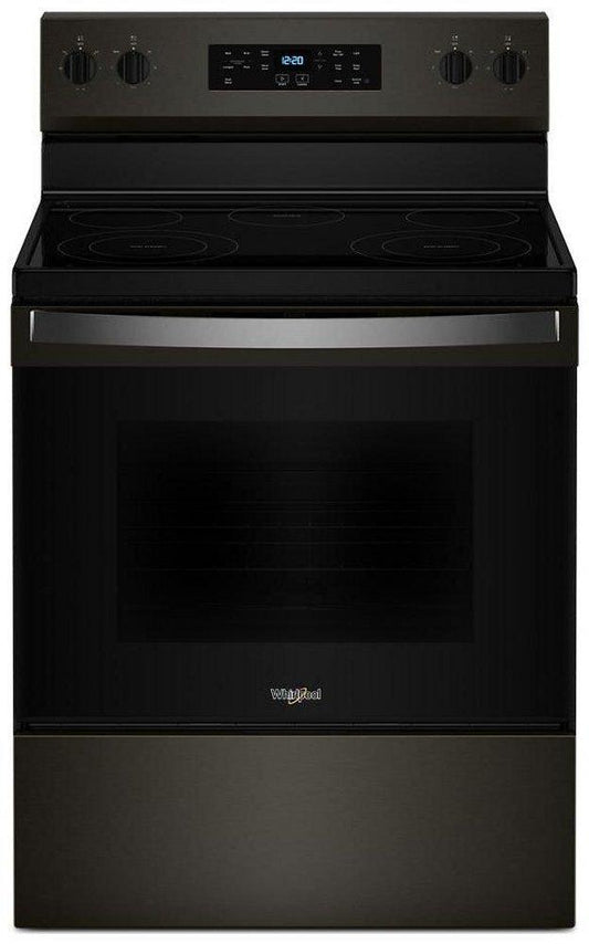 30 in. 5-Burner Electric Freestanding Range with Steam Clean in Black Stainless