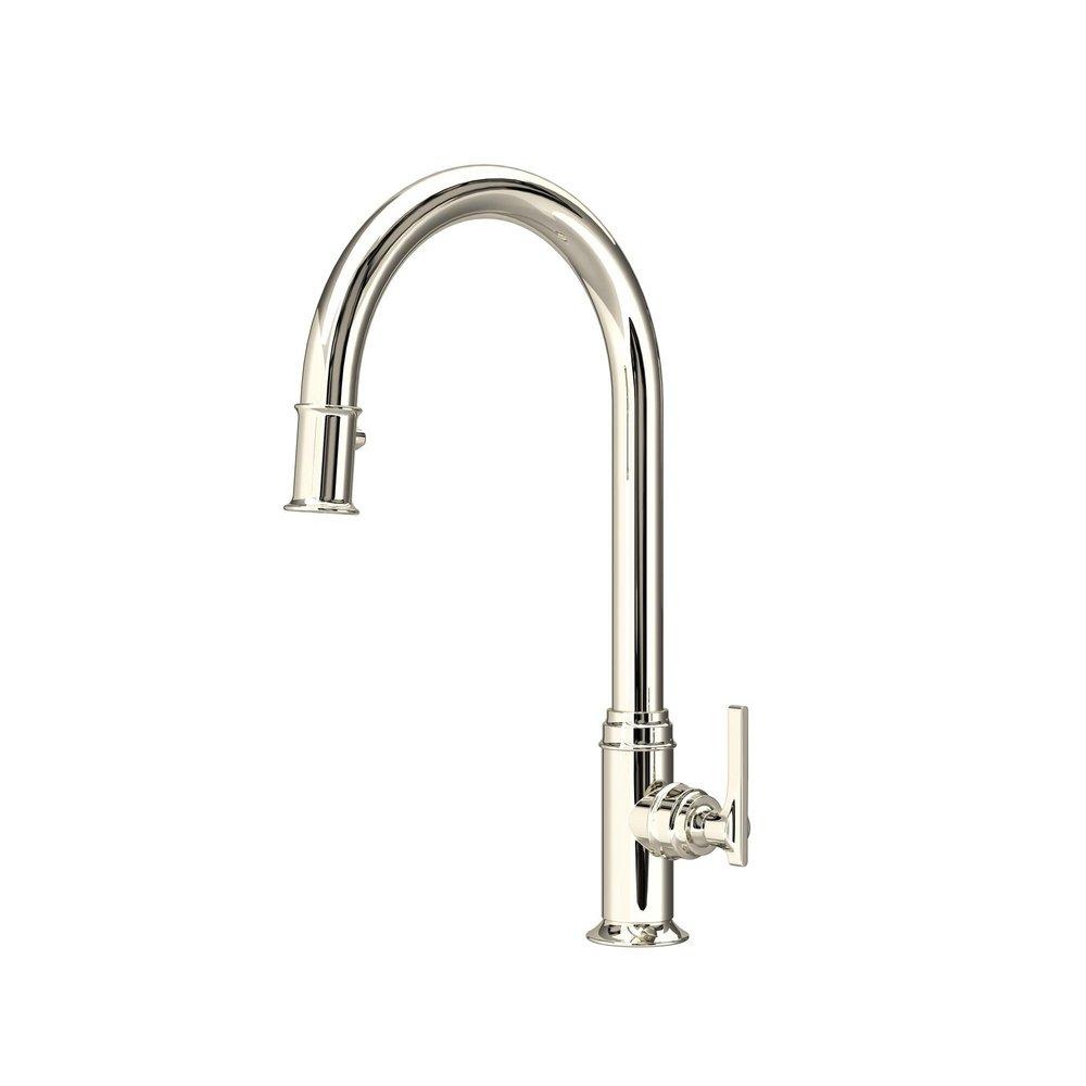 Perrin & Rowe® Southbank™ Single Handle Pull Down Kitchen Faucet in Polished Nickel