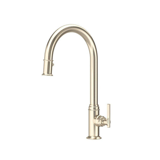 Perrin & Rowe® Southbank™ Single Handle Pull Down Kitchen Faucet in Satin Nickel