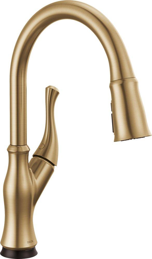Delta Faucet Ophelia™ Single Handle Pull Down Kitchen Faucet with Touch Activation in Champagne Bronze