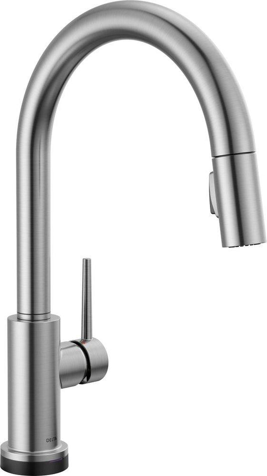 Delta Faucet Trinsic Single Handle Pull Down Kitchen Faucet with Touchless or Touch Activation in Arctic Stainless