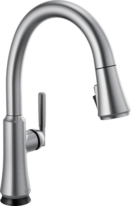 Delta Faucet Coranto™ Single Handle Pull Down Touchless Kitchen Sink Faucet in Arctic Stainless